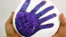 DIY How To Make Glitter Galaxy Clay Slime Learn Colors Baby Doll Bubble Gum Bath Time - Ki