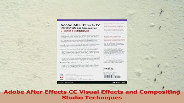 READ ONLINE Adobe After Effects CC Visual Effects and Compositing Studio Techniques