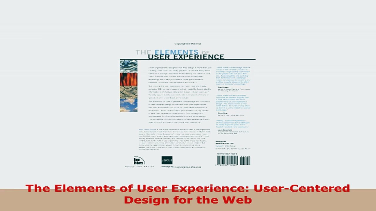 READ ONLINE  The Elements of User Experience UserCentered Design for the Web