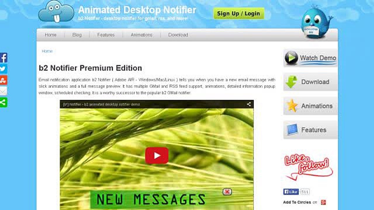 b2 animated desktop notifier demo