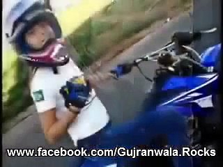 Girl Wheeling On Bike! Amazing -) - Tune.pk