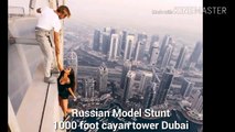 SKY DIVING -Russian model 1000 foot stunt - skyscraper in Dubai -  Viktoria Odintsova - Cayan Tower