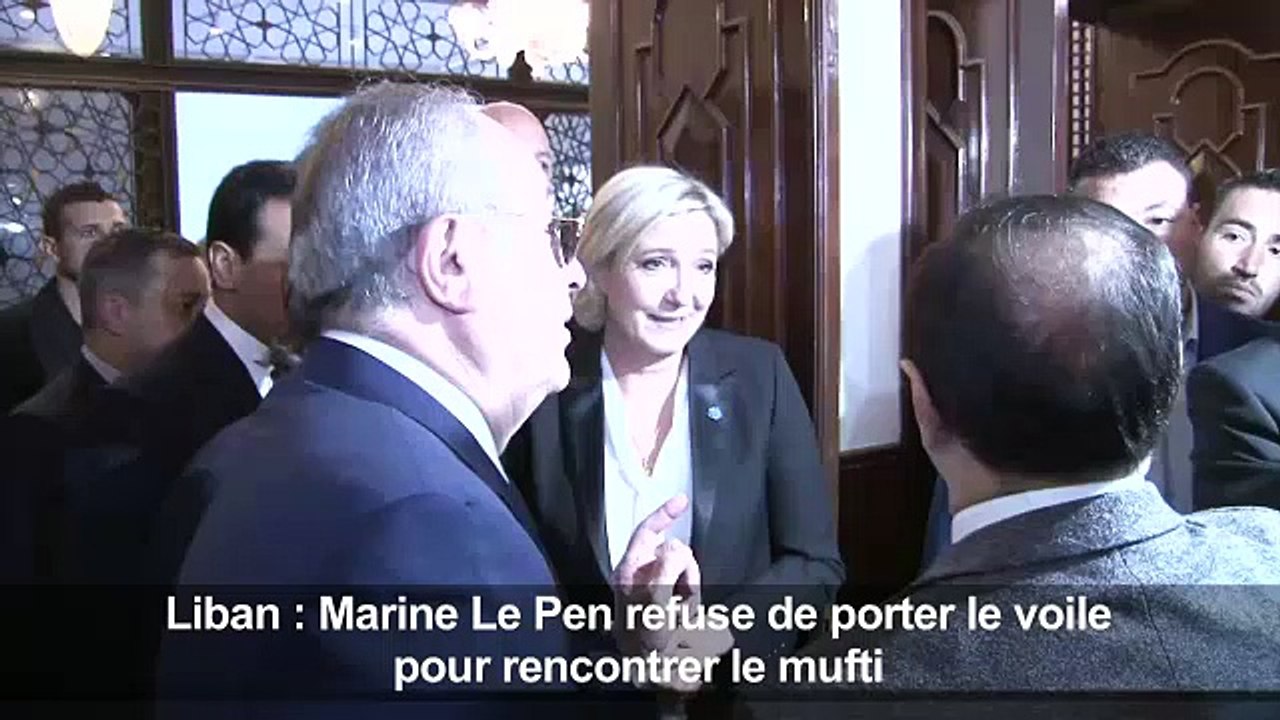 Liban: Le Pen refuse de porter le voile pour rencontrer le mufti