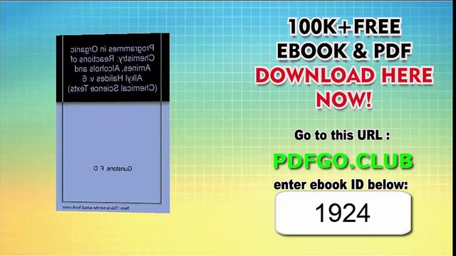 Programmes in Organic Chemistry_ Reactions of Amines, Alcohols and Alkyl Halides v. 6 (Chemical Science Texts)