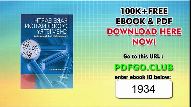 Rare Earth Coordination Chemistry Fundamentals and Applications 1st Edition