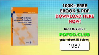 Transition Metal and Rare Earth Compounds_ Excited States, Transitions, Interactions I (Topics in Current Chemistry) (Pt. 1) 2001st Edition