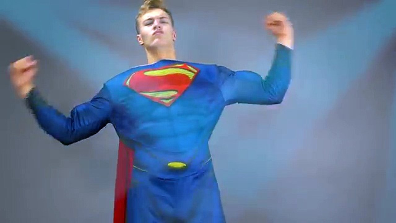 Yellow Spiderman vs Superman Dance Battle! Lets Dance with Superheroes in Real Life!