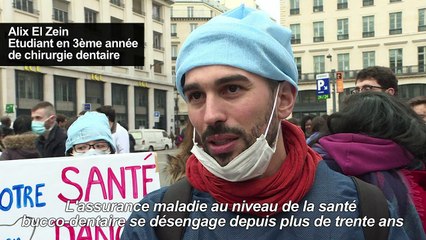 A Paris, de futurs dentistes manifestent