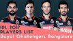 IPL 2017 Players List - Royal Challengers Bangalore (RCB) Team in IPL T20 After Auction -