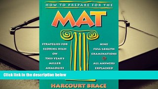 READ book How to Prepare for the MAT (Miller Analogies Test) Morris Bramson For Kindle