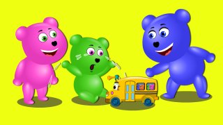 Mega Gummy bear crying In Bus nursery rhymes for children | Gummybear Toys fun