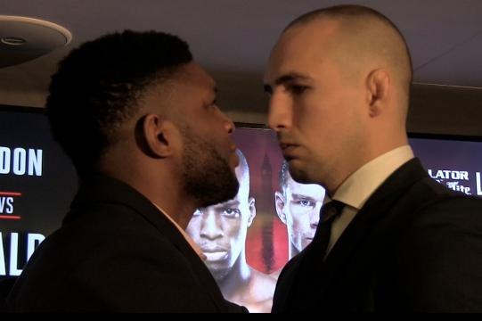 Rory Macdonald and Paul Daley face off at the Bellator 179 press conference in London