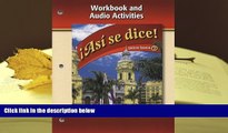 Popular Book  Asi Se Dice!, Volume 2: Workbook And Audio Activities (Glencoe Spanish) (Spanish