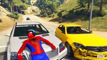Policía de Spiderman y el PAYASO en el Coche de Policía y Camiones de dibujos animados para Niños canciones infantiles Canción