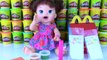 Baby Alive Eats a MCDONALDS HAPPY MEAL | French Fries Cheeseburger | Poops Food