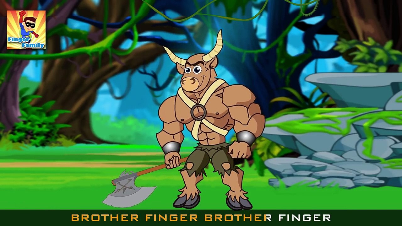 Crazy Dinosaur Vs Crazy Bull man Finger Family Rhyme | The Finger Family Songs | Animals C