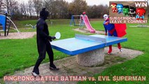Batman Vs Superman, Spiderman Vs Darth Vader De La Vida Real Loco Pelota De Ping Pong Pozo Nuevo Superh