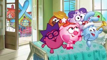 Смешарики прыгают на кровати под песенку 5 Little Peppa Jumping on the Bed Nursery Rhymes
