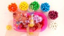 Learn Colors & Counting Baby Doll Bath Time Playing with Pez Candy & Surprise Toys Rainbow