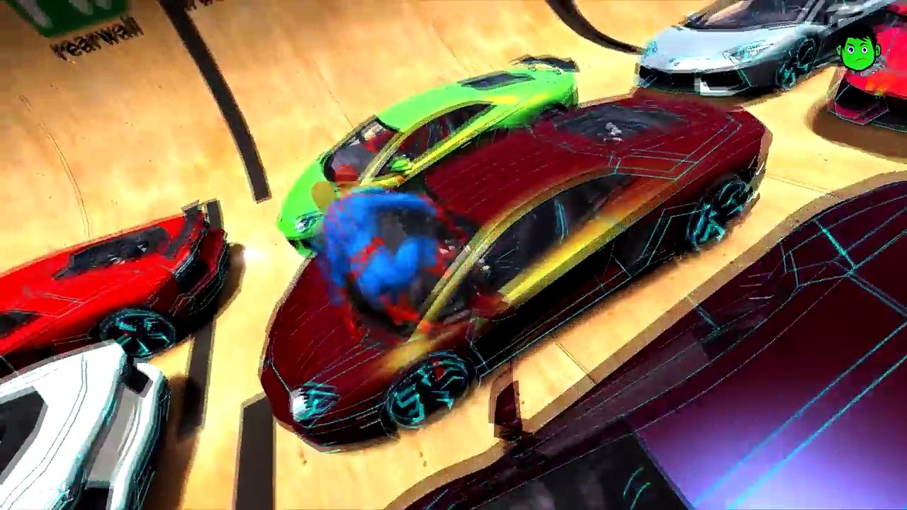 COLORES SPADERMAN Y LOS COLORES SUPER AUTOS LOMBARGHINI RIMAS INFANTILES A LOS NIÑOS CANCIONES DE LA MEGA FIESTA QUE DA