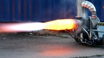 Jet engine afterburner test with DIY Gasturbine