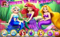 Disney Princess Elsa & Rapunzel as Mermaids at Ariels Birthday Party - Dress Up Game for