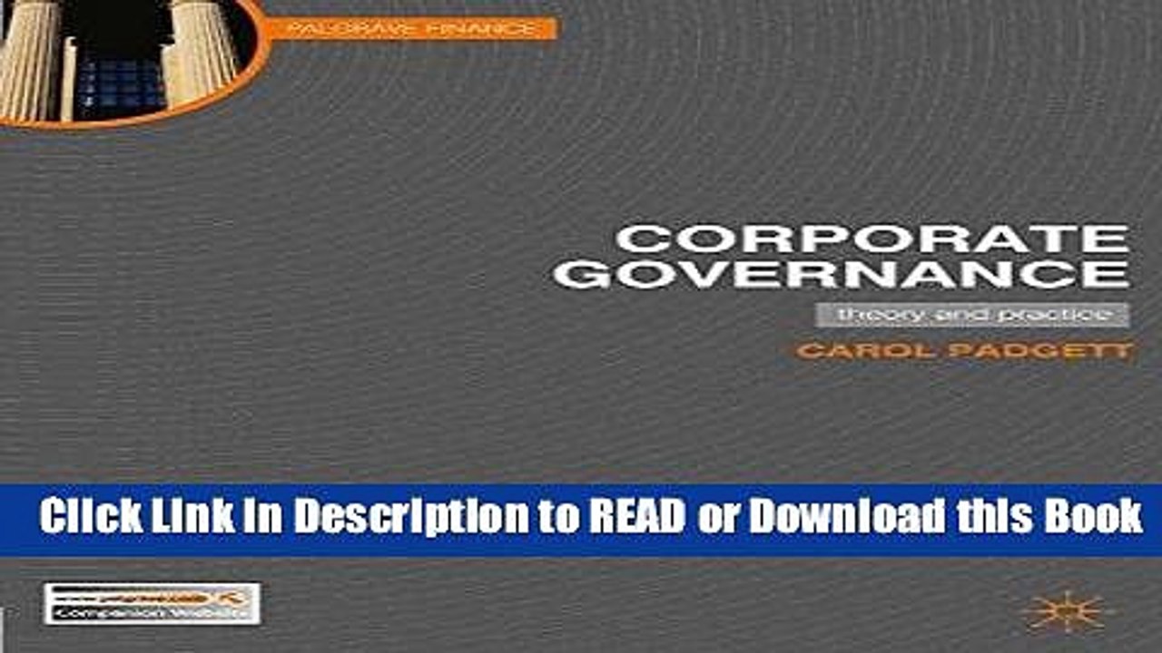 PDF Online Corporate Governance: Theory and Practice (Palgrave Finance) Online Free