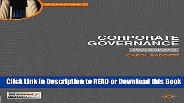 PDF Online Corporate Governance: Theory and Practice (Palgrave Finance) Online Free