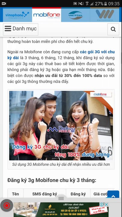 Hướng dẫn cách đăng ký 3g Mobifone trên dichvumobile.vn