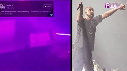 Vidéo : Drake : Il n'oublie pas l'anniversaire de Rihanna, même en tournée !