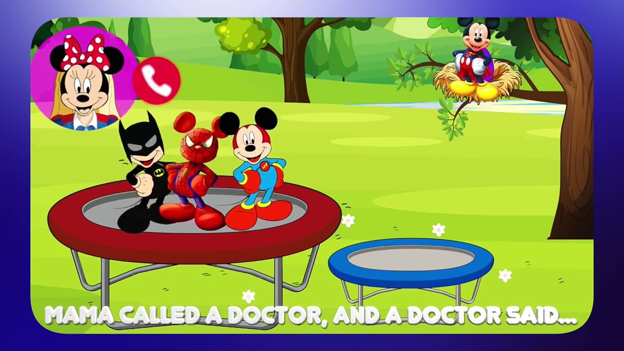 Five Little Mickey Mouse Clubhouse Baby Friends Jumping on the Bed