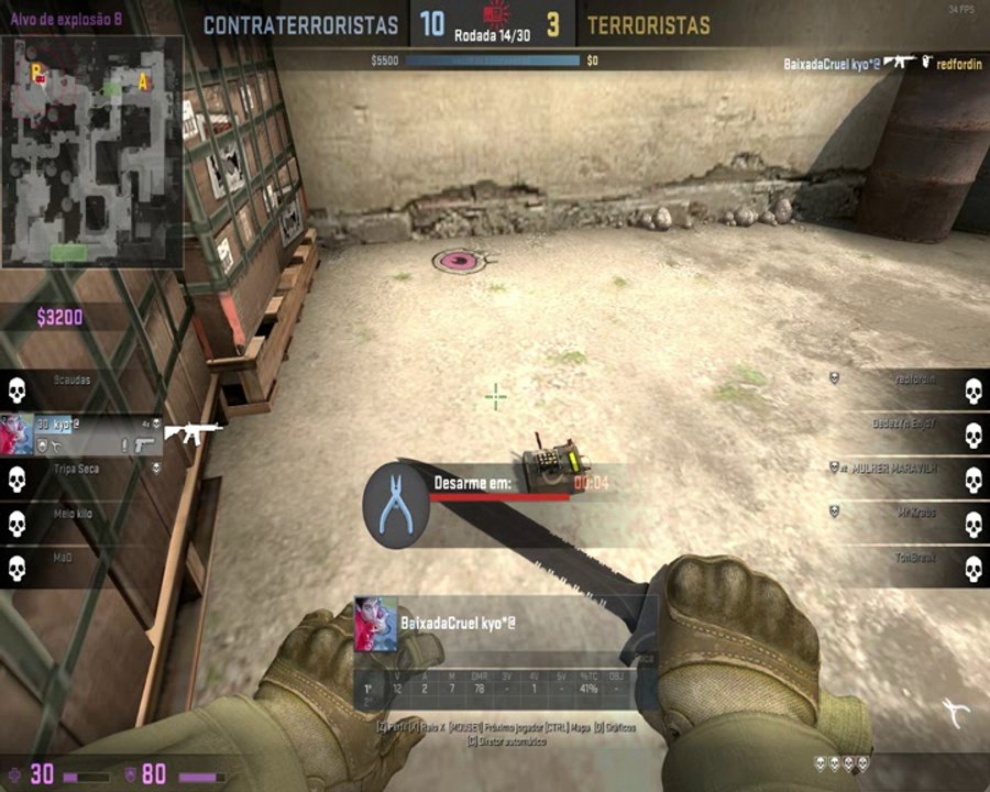 Jogada minha no CS GO 1 X 3
