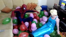 Spiderman Poo Surprise Eggs! w/ Frozen Elsa & Anna Vs Joker pranks - Funny Superheroes In