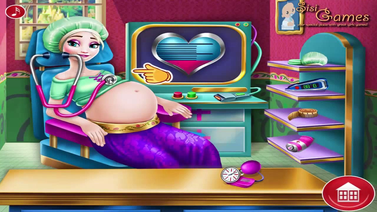 Pregnant Elsa Check Up - Disney Frozen Movie Cartoon Game for Kids