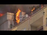 Report TV - Tiranë, zjarr gjigant në katin e 10-të, digjet palestra e Gaz Demit