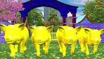 Learn Colors - Nursery Rhymes Pigs Color Song With Lyrics - 3D Color Song For Children