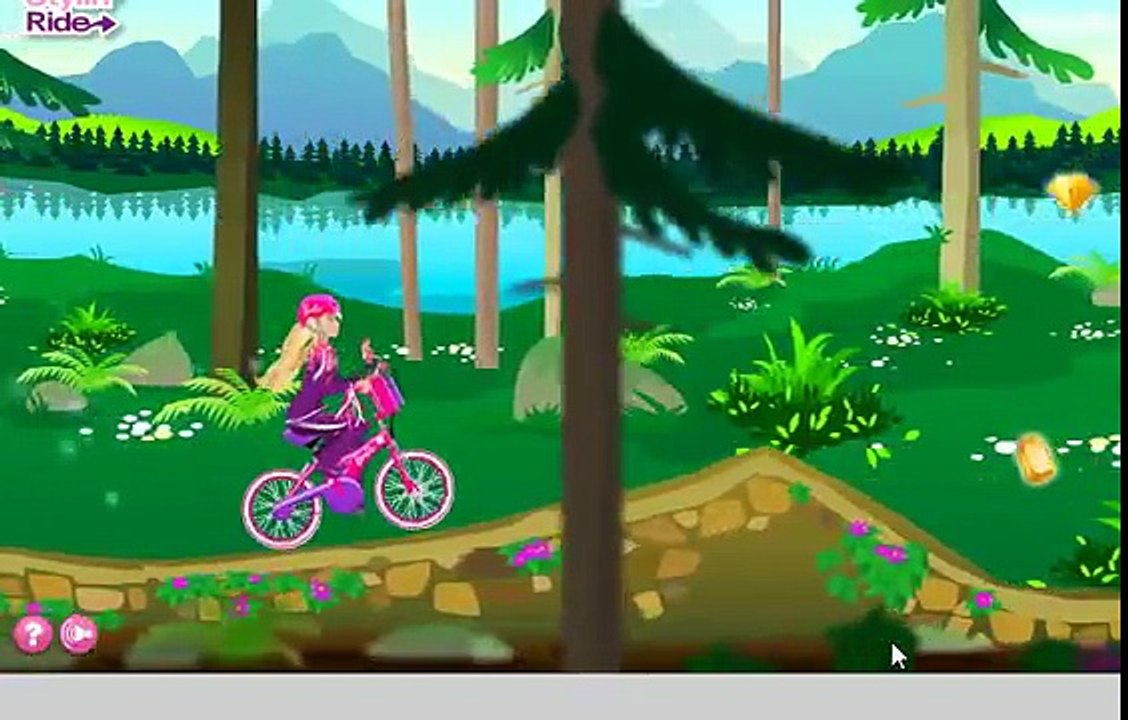 La pequeña barbie y su hermosa bicicleta! Juego de dibujos animados para niñas!
