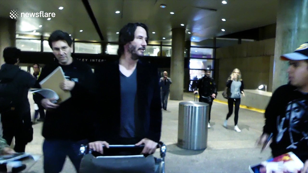 Keanu Reeves arrives at LAX Airport in California