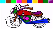 Aprender los Colores para los niños de la Motocicleta para Colorear Pagès para los niños