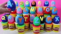 Learn ABC with Surprise Eggs PLAY-DOH ABC Spiderman Peppa Pig Superheroes Mickey Mouse