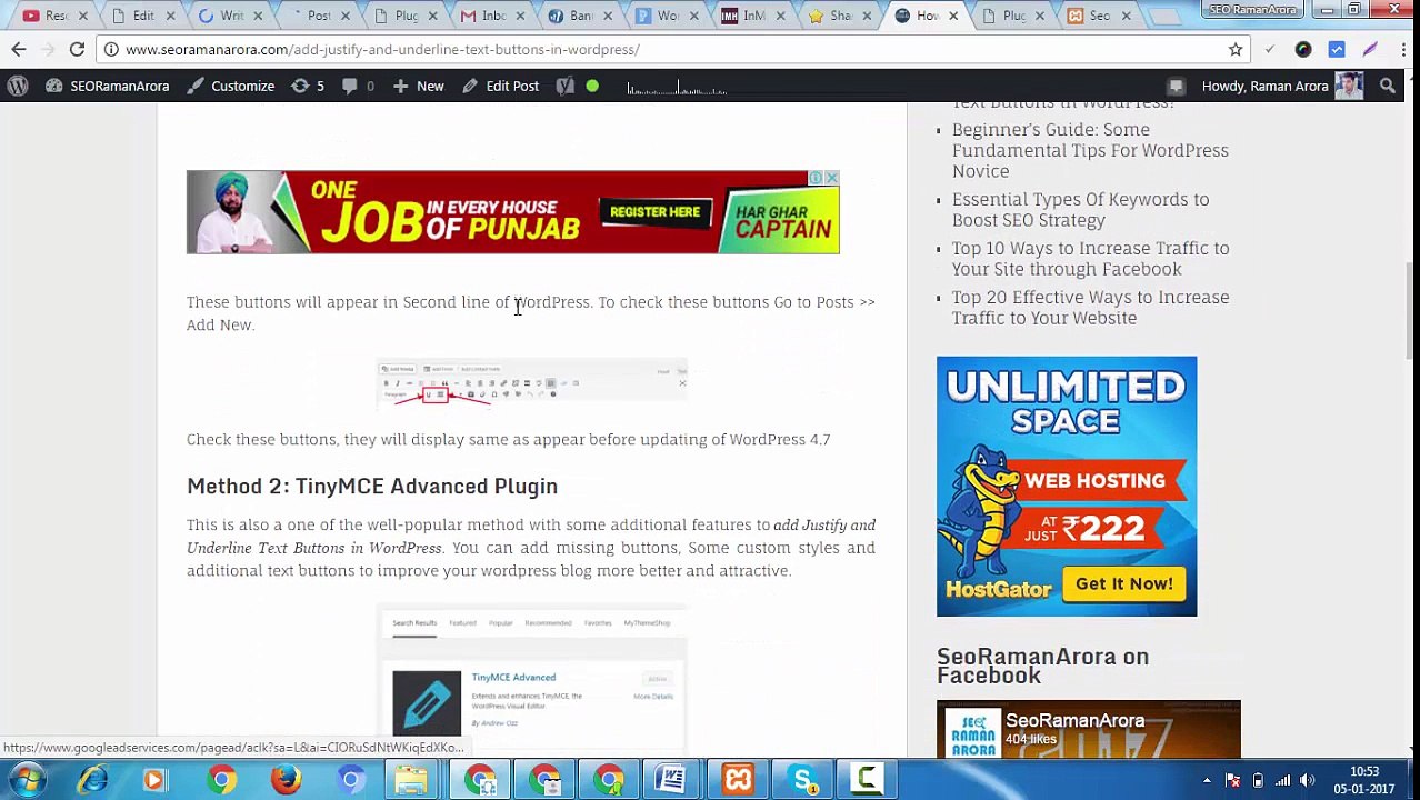 How to Add Justify and Underline Text Buttons in WordPress - SEO tips and tricks