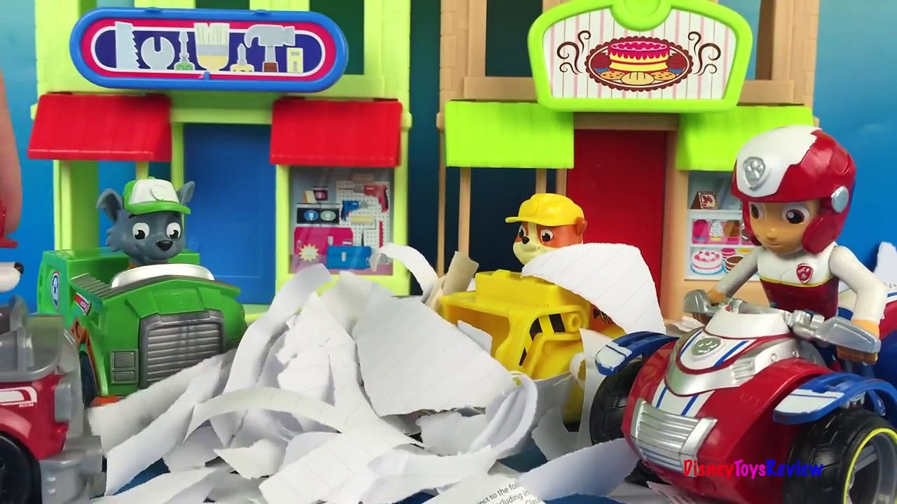 Paw Patrol Clean Up Adventure Bay - Chase Rubble Ryder Patrulla de Cachorros Rescue Run