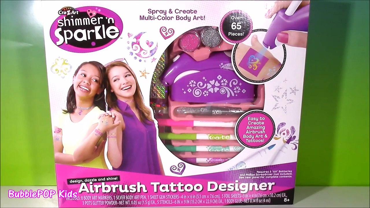 Cra-Z-Art Shimmer n Sparkle Designer Nail & Tattoo Studio! DIY Glittery Tattoos Design Pr