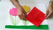 1. Origami Tulip Flowers - Simple and Easy Paper Art Crafts for Kids and Everbody