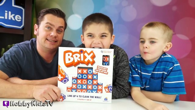BRIX Family GAME Night! 4 in Row Winner Gets EYEBALL Dino Claw Surprises HobbyKidsTV-JcSLSveO8fM