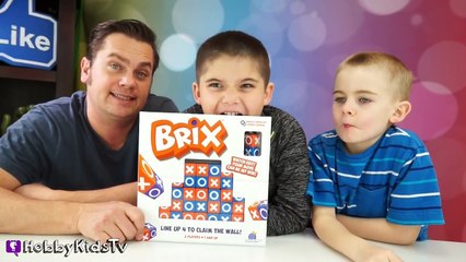 BRIX Family GAME Night! 4 in Row Winner Gets EYEBALL   Dino Claw Surprises HobbyKidsTV-JcSLSveO8fM