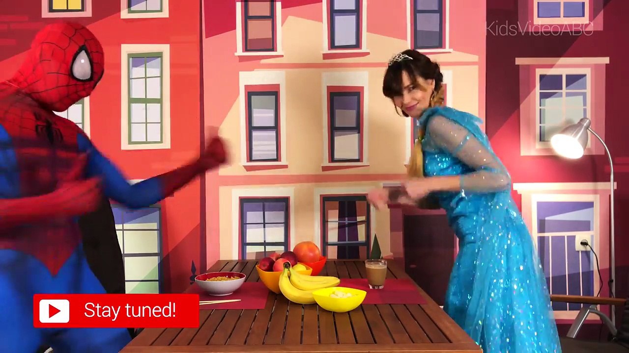 Spiderman VS Frozen Elsa Crazy Dinner )))))) FUNNY KIDS VIDEO-k9Ro4wmfyG8