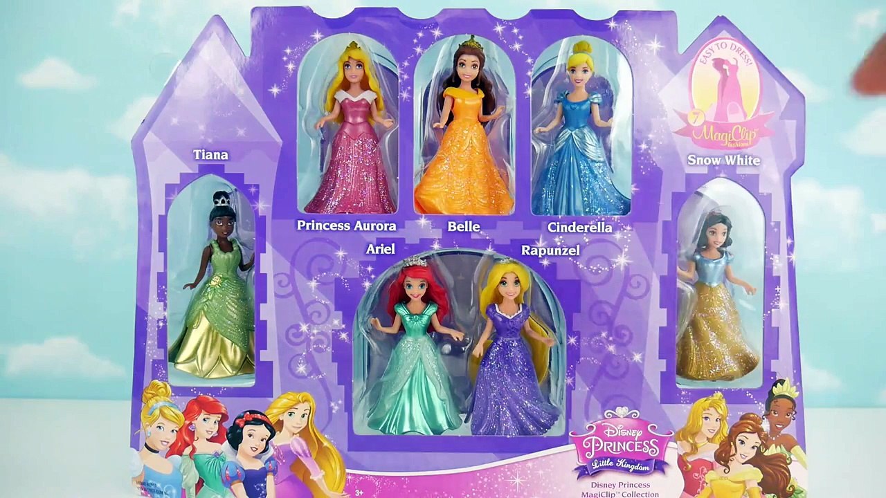 7 Disney Princess MagiClip Collection Tiana Rapunzel Cinderella Magic-Clip Play-Doh-Plus S