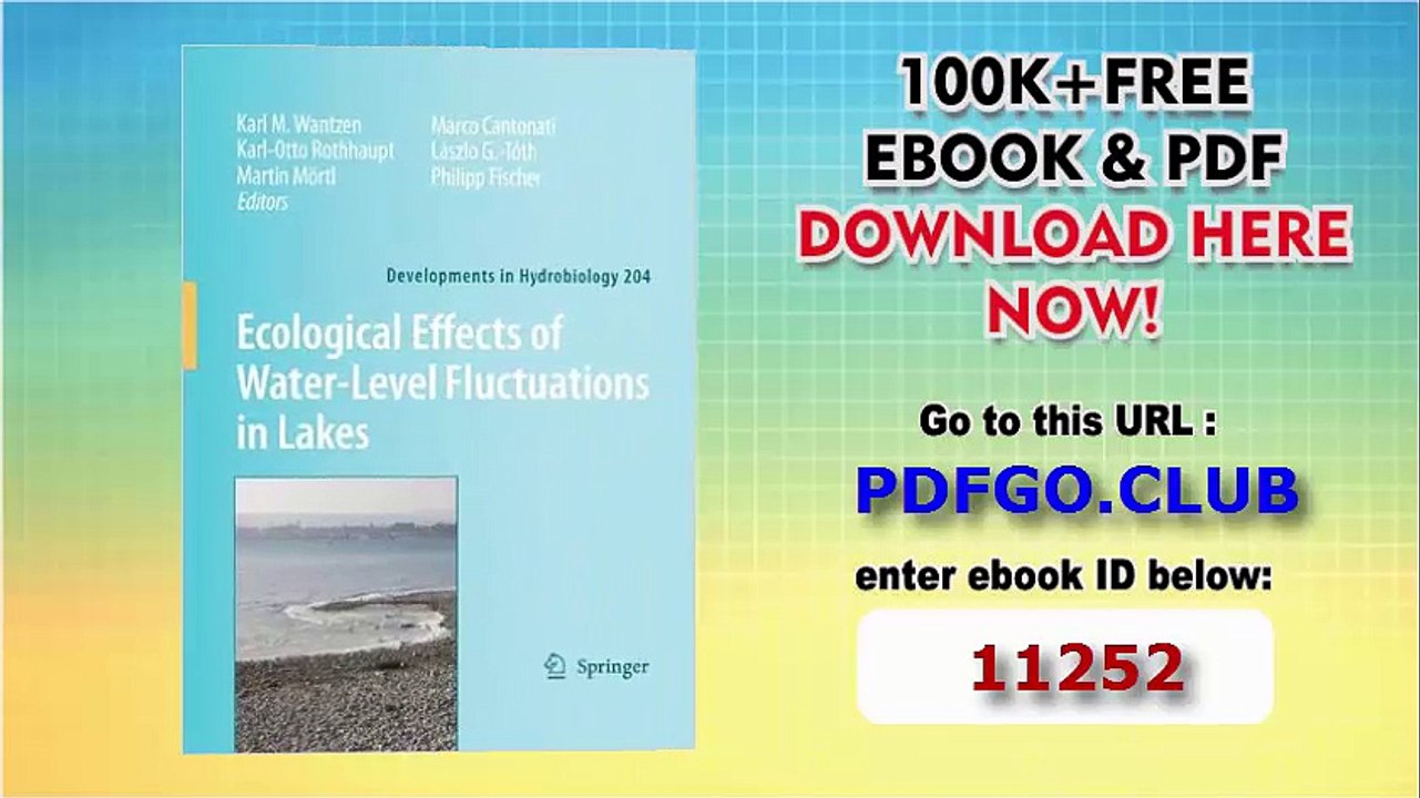 Ecological Effects of Water-level Fluctuations in Lakes (Developments in Hydrobiology)