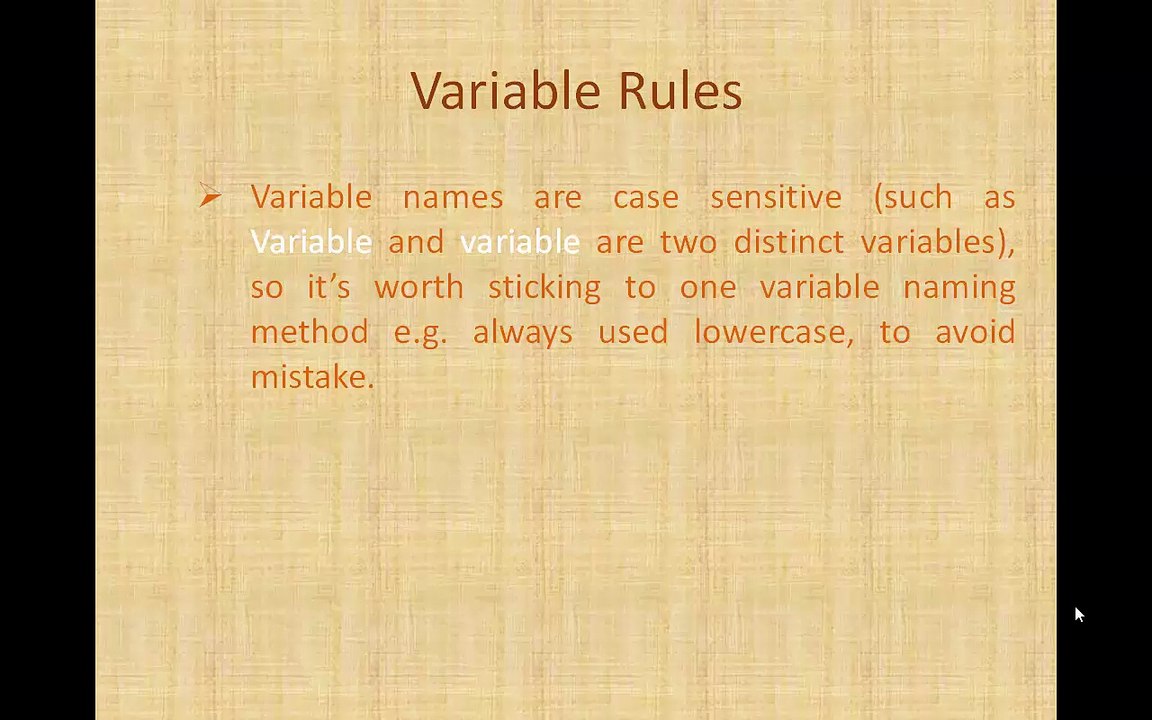 what is variable findal video